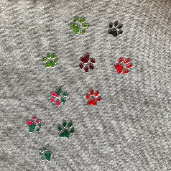 Rainbow Cats And Paw Prints Hoodie Sweatshirt Womens Size Large Grey Pullover - Picture 3 of 6